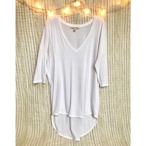 white 2/3 length top